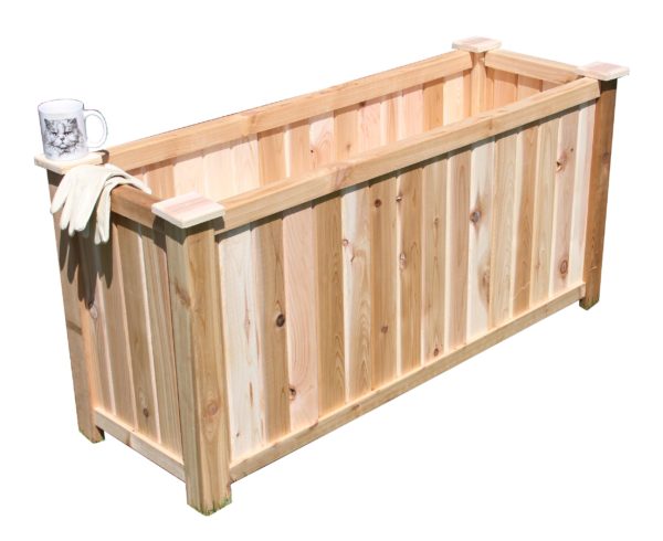 Tall Rectangular Cedar Planter