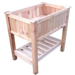 Small Cedar Raised Container Garden Planter with Bottom Shelf