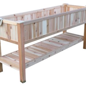 Large Cedar Raised Container Garden Planter with Bottom Shelf