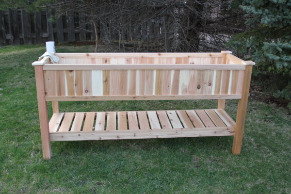 Large Cedar Raised Container Garden Planter with Bottom Shelf - Image 2