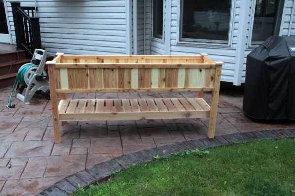 Large Cedar Raised Container Garden Planter with Bottom Shelf - Image 3