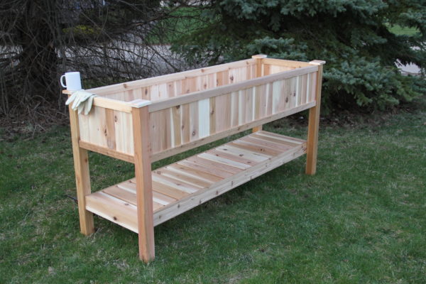 Large Cedar Raised Container Garden Planter with Bottom Shelf - Image 5